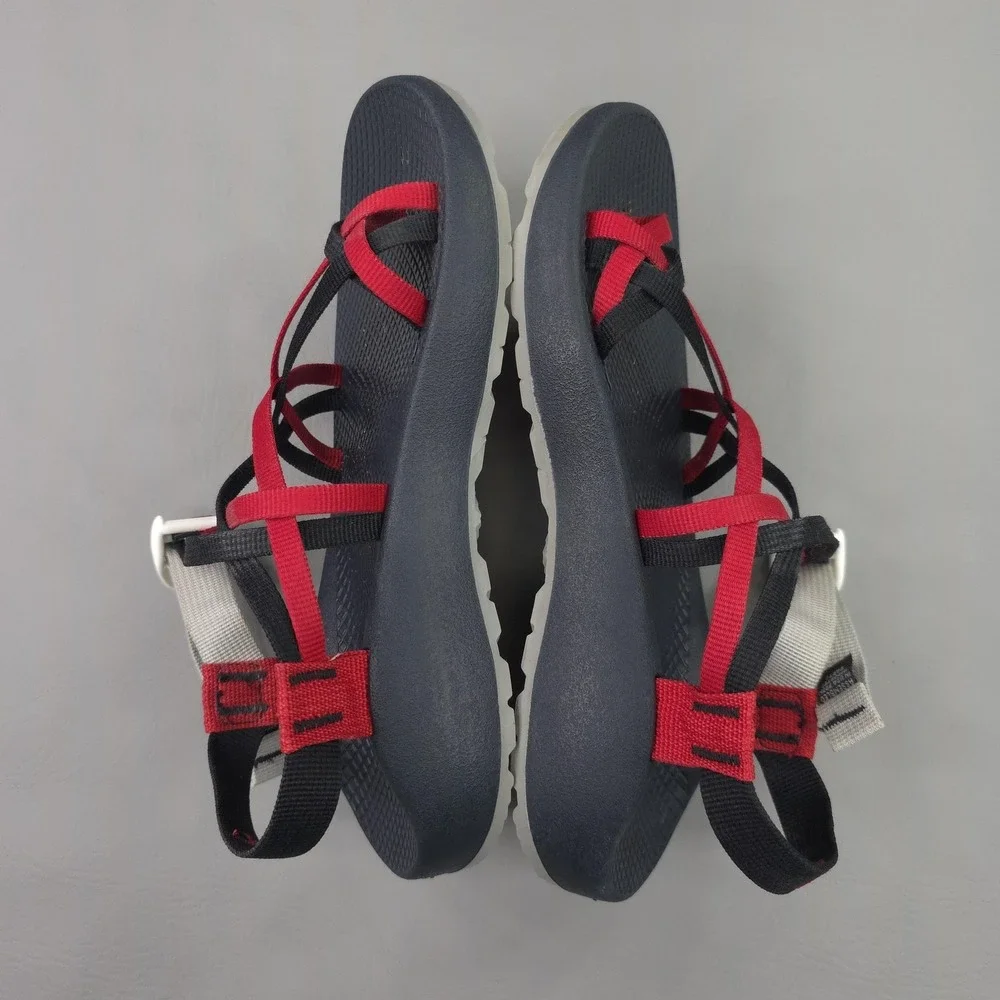 Chaco Shoes Mens 8 Navy Red Z/2 Sport Sandals Hiking Custom Buckle Strap USA